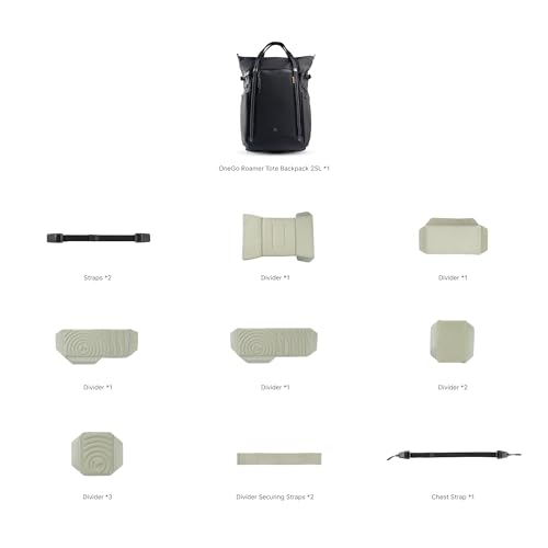 PGYTECH OneGo Roamer Tote Camera Backpack, 25L Dual Carry Tote Bag Khaki - color: Sand Khaki, size: 25L
