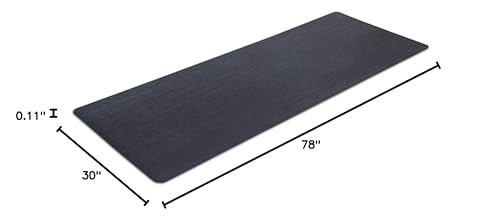 MotionTex Exercise Equipment Mat for Under Treadmill, Stationary Bike, Rowing Machine, Elliptical, Fitness Equipment, Home Gym Floor Protection, 30" x 78", Black