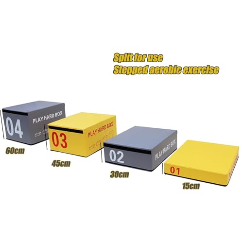 LICOME Jump Box Soft Foam Box Professional Physical Training Combination Box Used for Home Gym and Outdoor Exercise. Suitable for Agility Training and Speed Training - color: J