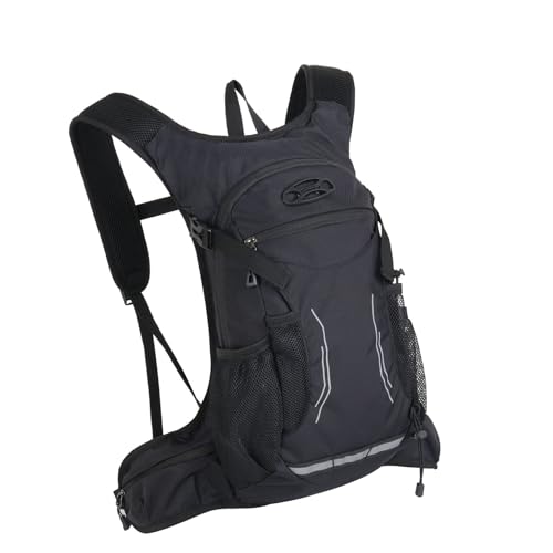 Keenso Outdoor Hiking Backpack Breathable Water Bladder Backpack 47x59x12cm Versatile Storage Multi Activity Hydration Pack for Camping Hiking Riding Adults - color: Black
