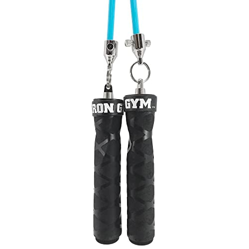 Iron Gym Pull-Up Bar - Total Upper Body Workout Bar for Doorway, Adjustable Width Locking, No Screws Portable Door Frame Horizontal Chin-up Bar, Fitness Exercise - style: Pull-Up Bar + Jump Rope