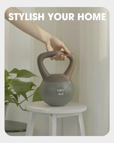 PAETA Soft Kettlebell for Home Fitness – Anti-Slip Grip & Wide Handle Design,Soft Kettlebell Set, Gentle Floor-Friendly Impact – 10lbs, 15lbs, 21lbs, for Home Functional Training - color: 20lbs White