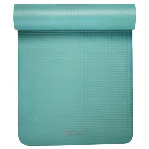 Gaiam Yoga Mat, Pilates & Exercise Mat, Thick Mat 2/5" (10mm) Workout Mat with Easy-Cinch Carrying Strap for Home & Gym Workouts - color: Teal