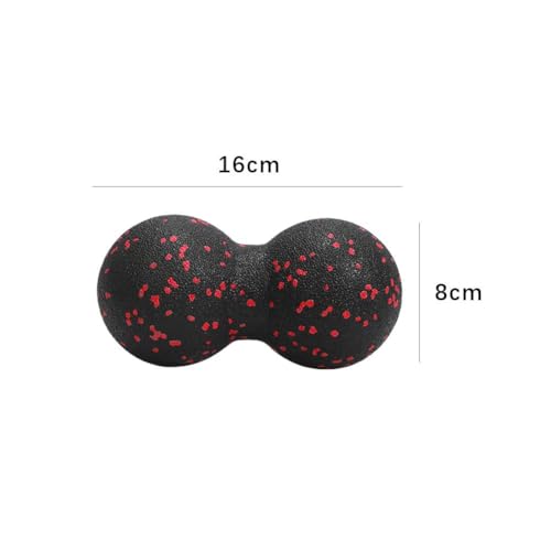 Peanut Massage Ball – Double Lacrosse Massage Ball for Deep Tissue Release, Muscle Pain Relief & Recovery, Spine & Back Massages Tool for Yoga, Gym, Office & Travel (Red) - color: Red