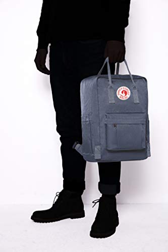 KALIDI Casual Laptop Backpack 15 Inches Square Daypack Totepack Travel Bag - color: Grey Blue