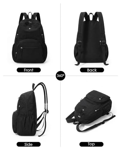 Backpack for Women, Work College Laptop Backpack, Lightweight Travel Backpack Purse, Casual Daypack Bag (Black) - color: Black