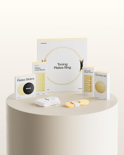 BetterMe Pilates Studio Kit – Pilates Ring, Pilates Ball, Resistance Bands & Sliders – Complete Pilates Equipment Set for Women – Home & Studio Pilates Workout Kit - color: Butter Yellow