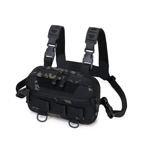Outdoor Sports Chest Bag Utility Backpack, Portable, Multifunctional Practical Large Capacity Breathable for Camping Outdoor, Black Camo