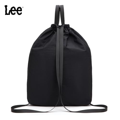 Montana West Lee Drawstring Backpack Bag Lightweight Small Gym Swim Beach Bag Water Resistant Sports Sackpack for Men Women, LEE48-002BK - color: Black