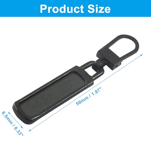 Unlorspy 6Pcs Upgraded Zipper Pull Replacements, Universal Detachable Slider Handles for Purses, Jackets, Backpacks, Boots, Coats, Luggage&Jeans(Black) - color: Black