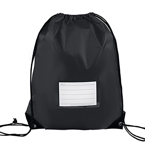 CODOBON 16 Pack Drawstring Bags,Bulk Draw String Backpack, DIY Gym Sports Cinch Bag Sackpack for Women Men, Black - color: Black
