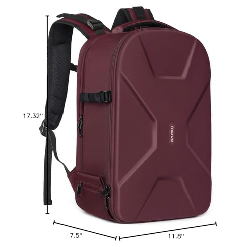 MOSISO Camera Backpack, DSLR/SLR/Mirrorless Photography Camera Bag 15-16 inch Waterproof Hardshell Case with Tripod Holder&Laptop Compartment Compatible with Canon/Nikon/Sony, Wine Red - color: Wine Red