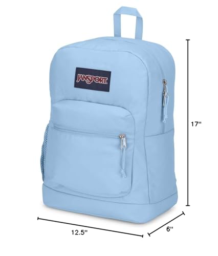 JanSport Cross Town Plus Backpack - Large Main Compartment, Side Water Bottle Pocket, 15-Inch Padded Laptop Sleeve - Blue Dusk - color: Blue Dusk