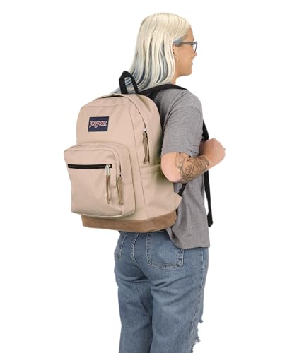JanSport Right Pack Backpack - Durable Daypack with Padded 15" Laptop Sleeve, Spacious Main Compartment & Integrated Water Bottle Pocket - Travertine - color: Travertine
