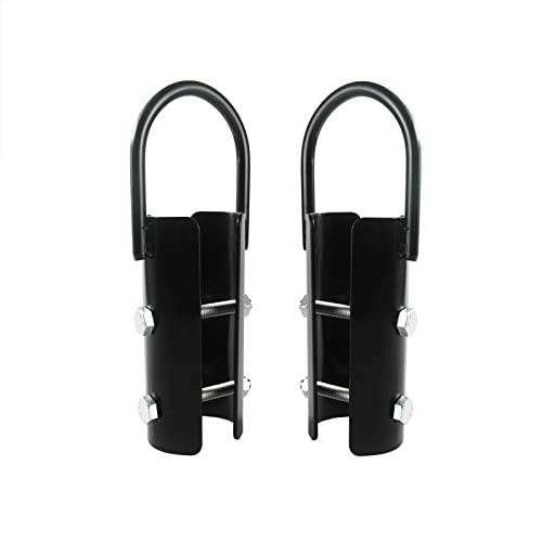 2Pcs Climbing Rope Clamp, 2.0” Rope Attachment Hook Accessories, Rope Clasp for Rope Climb, Climbing Training Garage Home Gym Workout Fitness Strength Training (2.0" 2PCS Black)