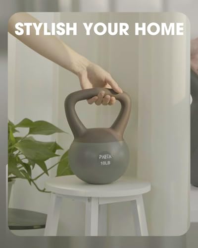 PAETA Soft Kettlebell for Home Fitness – Anti-Slip Grip & Wide Handle Design,Soft Kettlebell Set, Gentle Floor-Friendly Impact – 10lbs, 15lbs, 21lbs, for Home Functional Training - color: 15lbs White