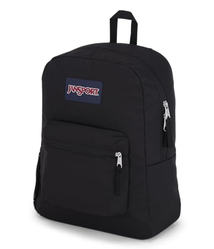 JanSport Cross Town Backpack 17" x 12.5" x 6" - Simple Bag for Everyone with 1 Main Compartment, Front Utility Pocket - Premium Class Accessories - Black - color: Black