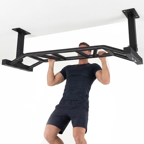 Generic 47 Inch Heavy Duty Multi-Grip Chin Up Bar Adjustable Height&Supports To 600 Lbs Fitness Trainer for Home Gym Workout Strength Training Equipment
