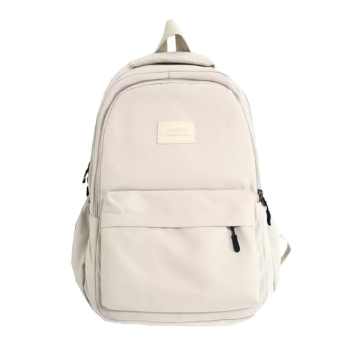 School Backpack for Teen Girls Cute Bookbag for High Middle School College Aesthetic Laptop Back Pack,Beige - color: Beige