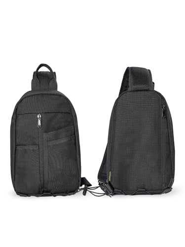 VIPERADE UGS1 Casual Daypack Shoulder Sling Bag Small Outdoor Chest Pack for Men Traveling, Hiking, Camping (Black) - color: Black