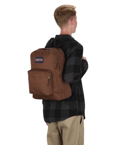 JanSport SuperBreak Plus Backpack with Padded 15-inch Laptop Sleeve and Integrated Bottle Pocket - Spacious and Durable Daypack for Work and Travel - Basic Brown - color: Basic Brown