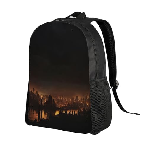 Travel Backpack City in the dark Lightweight Daypack 15 inch Laptop Bag Casual Work Bag for Business Hiking