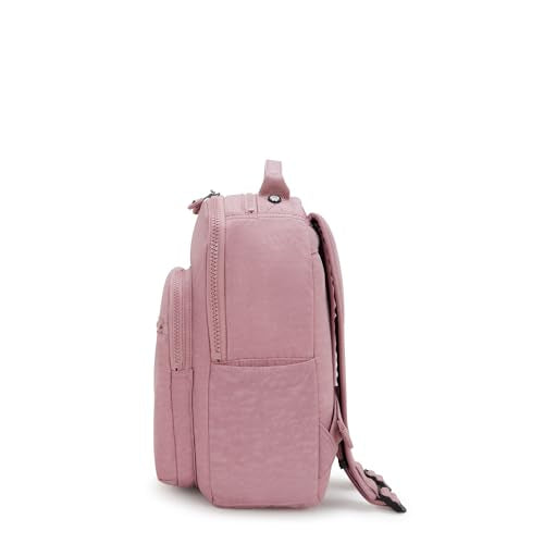 Kipling Women's Seoul Small Tablet Backpack, Durable, Padded Shoulder Straps with Tablet Sleeve - color: Flouncy Pink, size: Medium