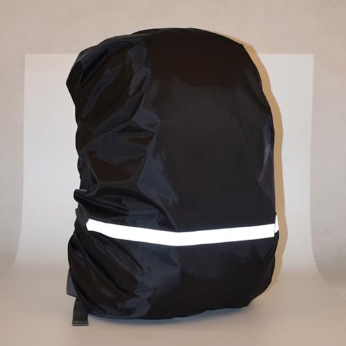 Water Rain Covers for Backpack Rucksack Rain Covers Rainproof Protector with Reflective Strips Bag Rain Covers - color: Black Color-M