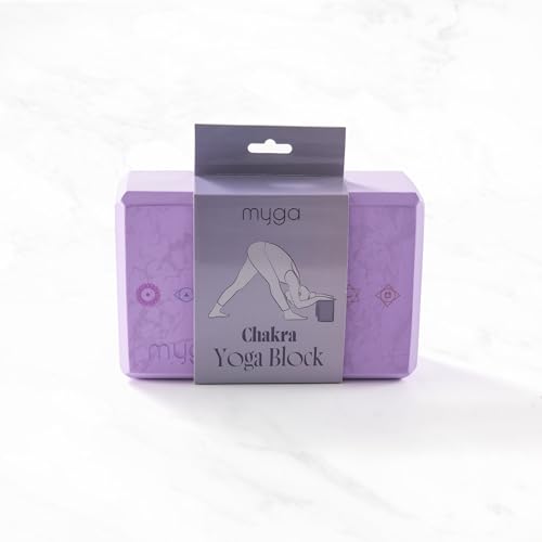 MYGA Yoga Block,Lightweight EVA Foam Yoga Brick,High Density Non-Slip Block for Yoga Poses, Pilates, Balance and Flexibility - color: Chakra