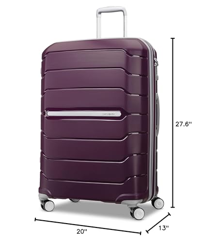 Samsonite Freeform Large Checked Luggage with Dual 360° Spinner Wheels - TSA Lock, Airline-Approved - Lightweight Durable Polypropylene Expandable Hardshell - Amethyst Purple - color: Amethyst Purple, size: Checked-Large Spinner