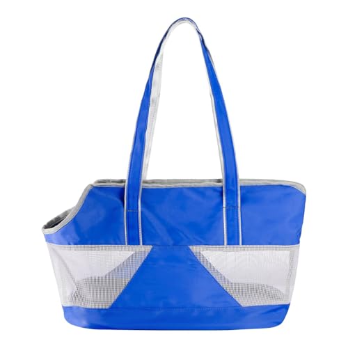 Pet Dog Purse Carrier Breathable Mesh Pets Puppy Cat Travel Outing Tote Bag Portable Cat Sling Carrier Transporter Tote Handbag Lightweight Dog Carrier Shoulder Bag with Thicken Bags Base - color: dark blue