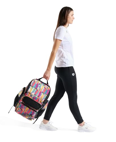 Arena One Go Backpack Swimmers Athletes Sports Gym Rucksack Multisport Daypack Large Size Training Gear Equipment Swim Bag for Men and Women, 45 Liters, Arena Tropical Delight