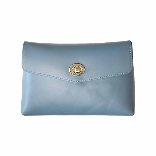 Cosmetic Bag Travel Makeup Pouch Travel Organizer, Zipper Pouch Bags for Women Vegan Leather (No Text, Dust Blue) - color: Dust Blue