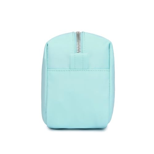Organizer Bag Lightweight Cosmetic Bag with Ring Clasp Perfect Travel Makeup Bag for Women nylon Stand Up Design (Mint Green/Nylon) - color: Mint Green/Nylon