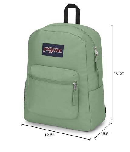 JanSport Cross Town Backpack 17" x 12.5" x 6" - Simple Bag for Everyone with 1 Main Compartment, Front Utility Pocket - Premium Class Accessories - Loden Frost - color: Loden Frost