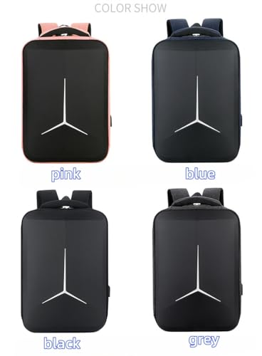Hard Shell Business Backpack Travel Laptop backpack USB port backpack Daily laptop backpack Waterproof travel backpack (Black) - color: Black