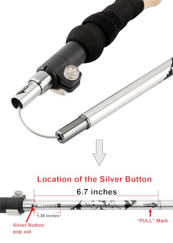 A ALAFEN Aluminum Collapsible Ultralight Travel Trekking Hiking Pole for Men and Women (Fits 5'3" - 6'2") - color: Silver