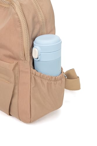 Pealwel Mini Backpack Purse for Women,Small Nylon backpacks for Ladies Backpacks Women Anti Theft Travel Bag (Khaki) - color: Khaki
