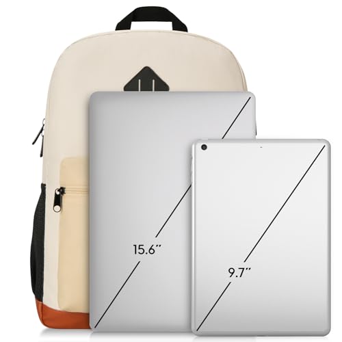 YAMTION School Backpack Women,Bookbag Teen Girls khaki Beige - color: Khaki Beige, size: 15.6 inch