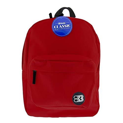 BAZIC 1059 Classic Backpack, Burgundy, 17" - color: Burgundy, size: 17"