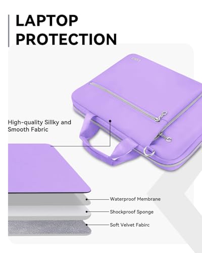 Laptop Case Bag Women Men Computer Sleeve Compatible with MacBook/Dell/HP/Acer/ASUS/LG, Waterproof Shoulder Carrying Briefcase, Purple, 17-17.3 Inch - color: Purple, size: 17.3 inch