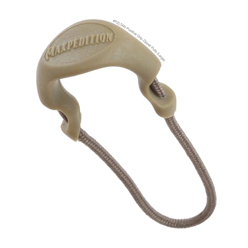 MAXPEDITION Positive Grip Zipper Pulls (Large, Tan) Pack of 6, Zipper Pull Replacement for Tactical Backpack, EDC Pouch, Bug Out Bag & Luggage, Sling Pull Tab, PZLTAN - color: Tan, size: Large