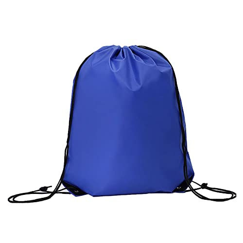 Bulk Drawstring Bags, Polyester Draw String Bags, Gym Sports Cinch Bag Drawstring Backpack for Women Men - color: Royal Blue