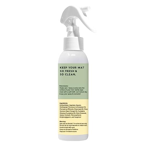 MOXE Yoga Mat Cleaner Spray, Rosemary & Lemon Essential Oil, Safe for All Mats & Exercise Equipment, Odor & Sweat Protection, Includes Microfiber Cleaning Towel, Green America Certified, 4 Oz (2 Pack) - size: 4 Fl Oz (Pack of 2)
