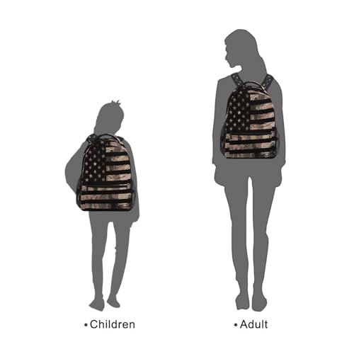 ALAZA American USA Flag Desert Camouflage Backpack Best Suitable for Under 13 Boys Kids Girls School Laptop iPad Tablet Travel School Bag with Multiple Pockets - color: Usa Flag