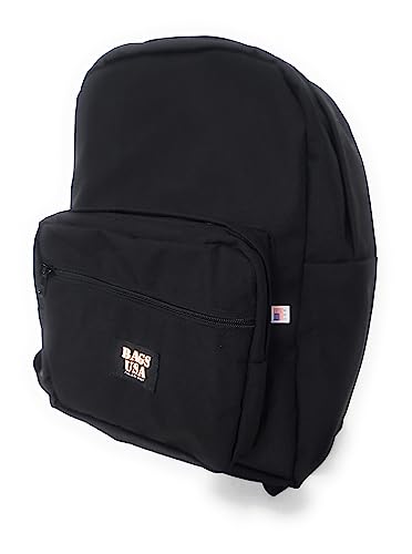 Backpack With Front Pockets And Laptop Sleeve To Carry Heavy Books,University Backpack With Padded Shoulder Straps Made in USA. (Black)