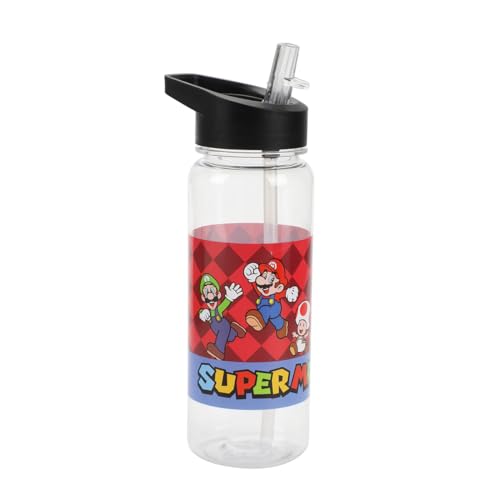 Bioworld Super Mario Brothers 5-Piece Backpack & Lunchbox Set With Water Bottle - color: 5-pc Super Mario Clear Red, size: 16 Inches