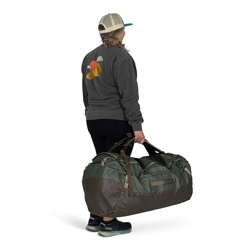 Osprey Transporter Lightweight Travel Duffel Bag - Extra Large Water Resistant Durable Gear Bag for Men and Women - color: Blue Flame/Nocturnal Blue, style: 120l