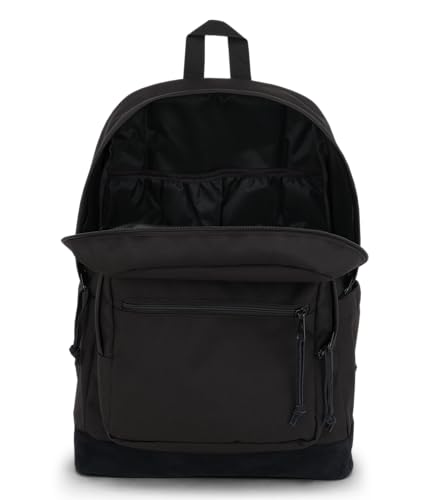 JanSport Right Pack Backpack - Durable Daypack with Padded 15" Laptop Sleeve, Spacious Main Compartment & Integrated Water Bottle Pocket, Monochrome Black - color: Monochrome Black