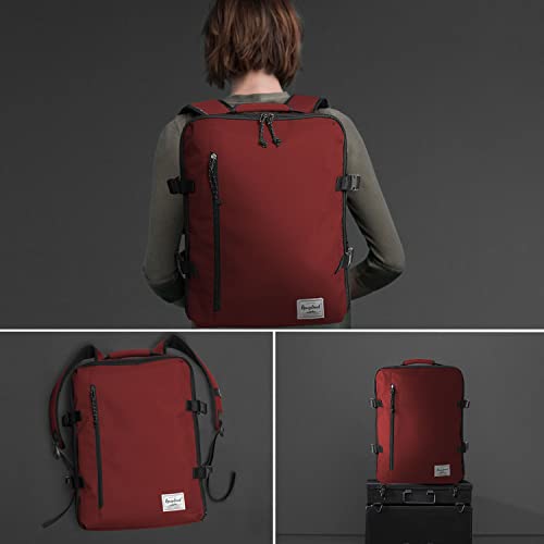 Lightweight Under-seat Backpack for Clothes Travel Overnight Women Men, 15.6 Laptop Minimalist Backpack, Stylish and Casual, Red - color: Red